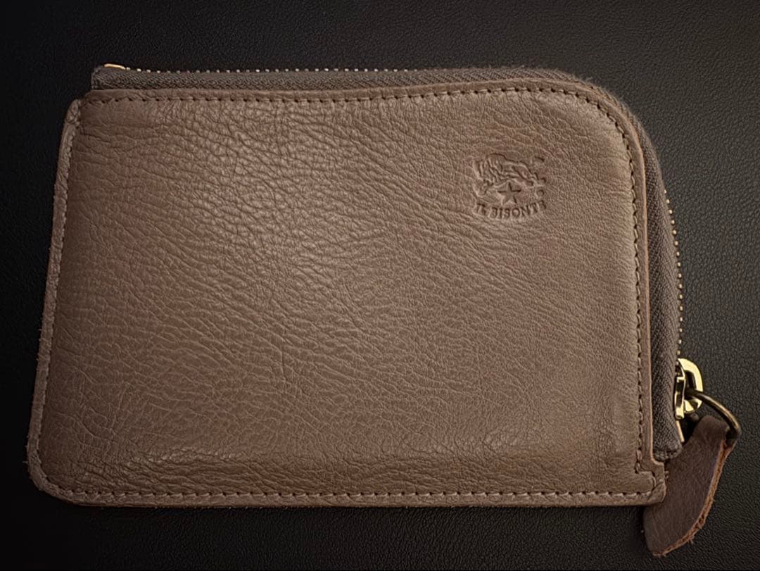 【極美品】イルビゾンテ L字ファスナー ケース グレー（トープ）