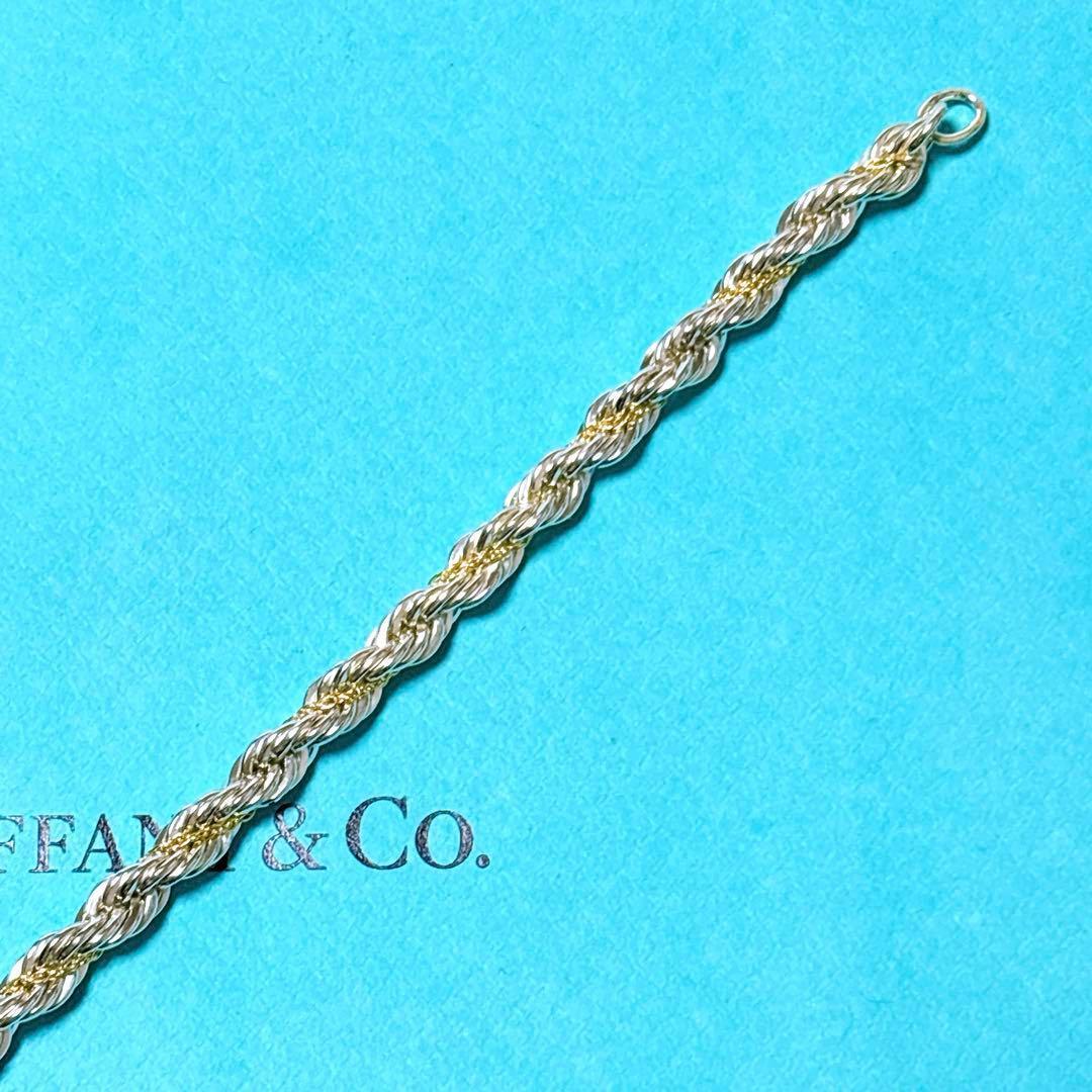 【極美品】18.5cm ティファニー ツイストコンビブレスレット 925/750