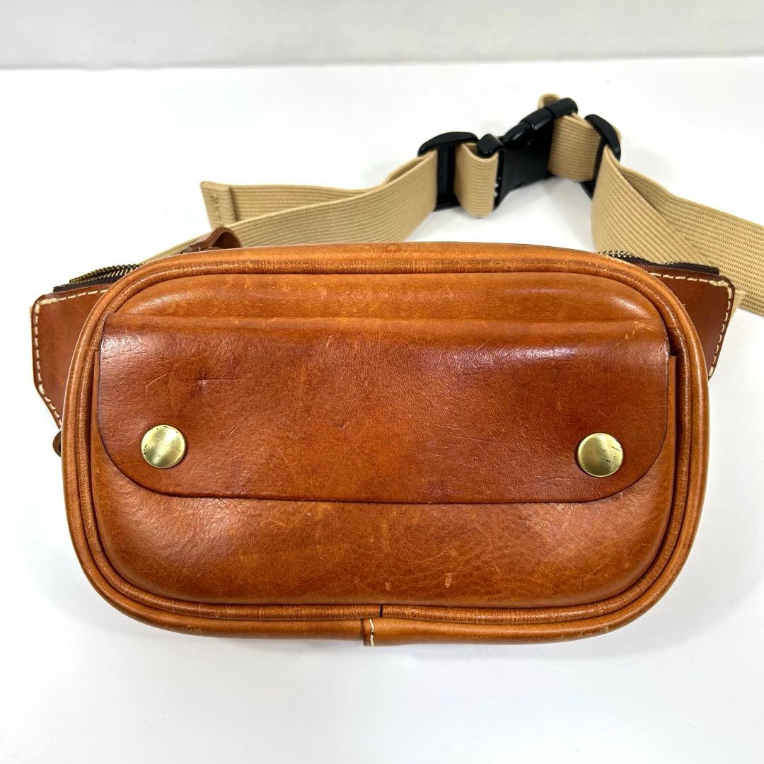 HERZ ボディバッグ ウエストバッグ レザー キャメル