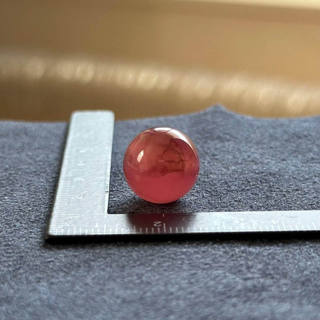 北海道稲倉石鉱山産 菱マンガン鉱 ロードクロサイト 14mm丸玉ビーズ #8