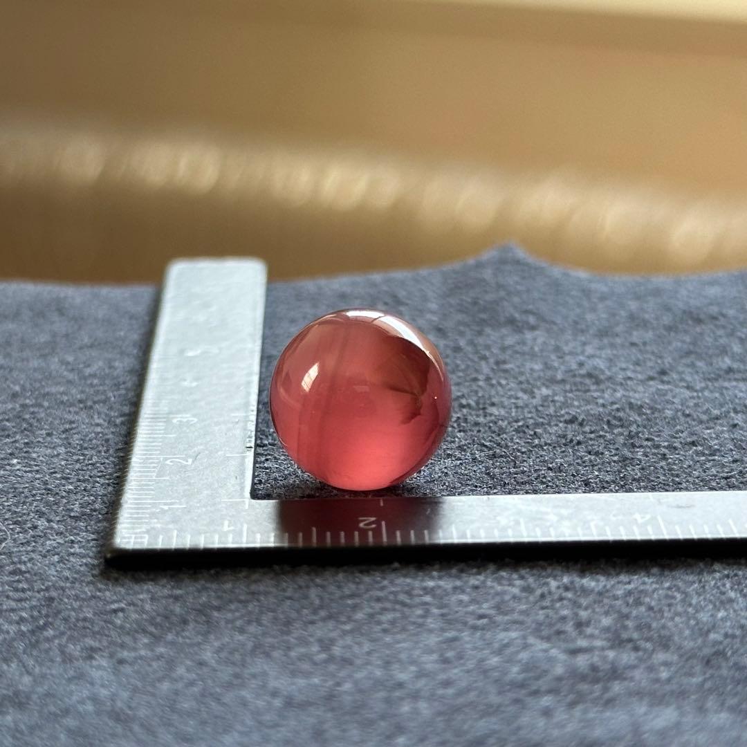 北海道稲倉石鉱山産 菱マンガン鉱 ロードクロサイト 14mm丸玉ビーズ #8