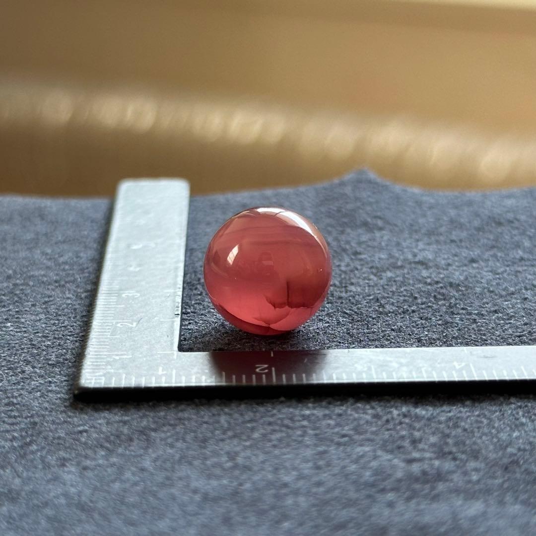 北海道稲倉石鉱山産 菱マンガン鉱 ロードクロサイト 14mm丸玉ビーズ #8