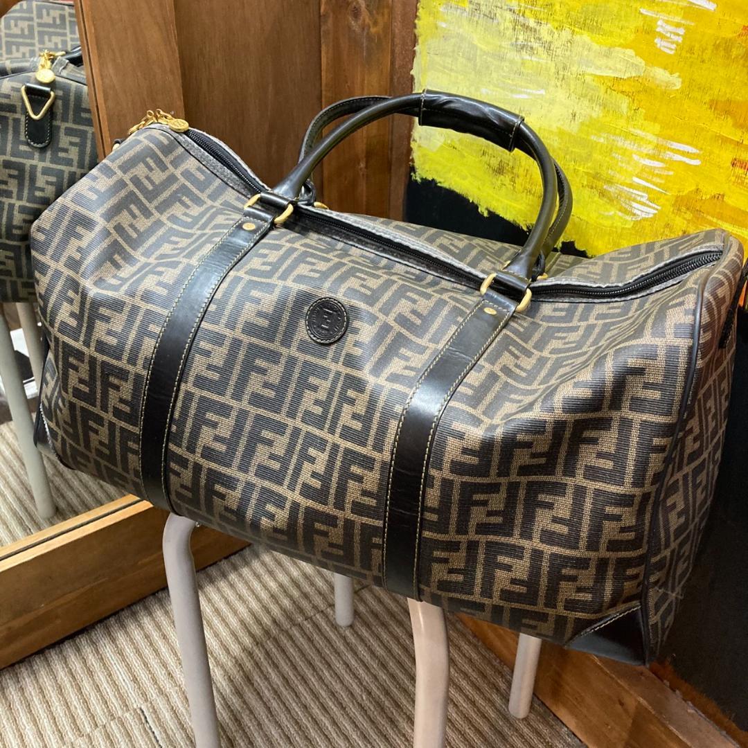 ▼FENDI フェンディ　ズッカ　ボストンバッグ　ヴィンテージ