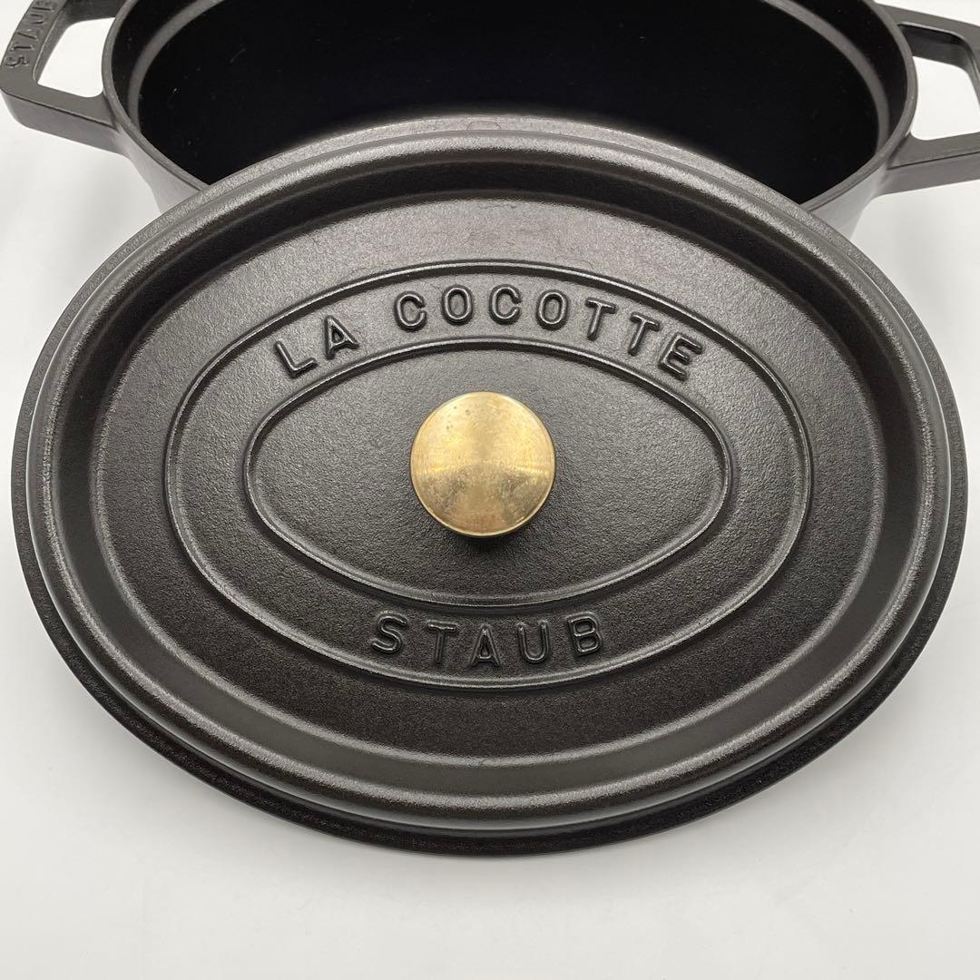 美品　STAUB ピコココット オーバル 27cm ブラック