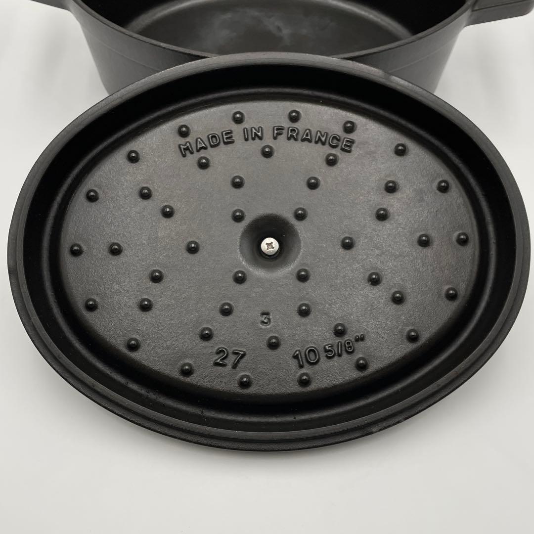 美品　STAUB ピコココット オーバル 27cm ブラック