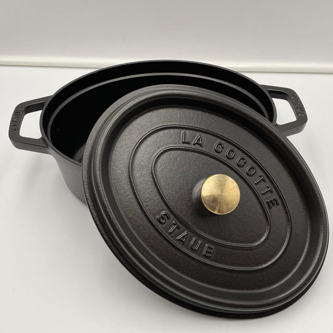美品　STAUB ピコココット オーバル 27cm ブラック