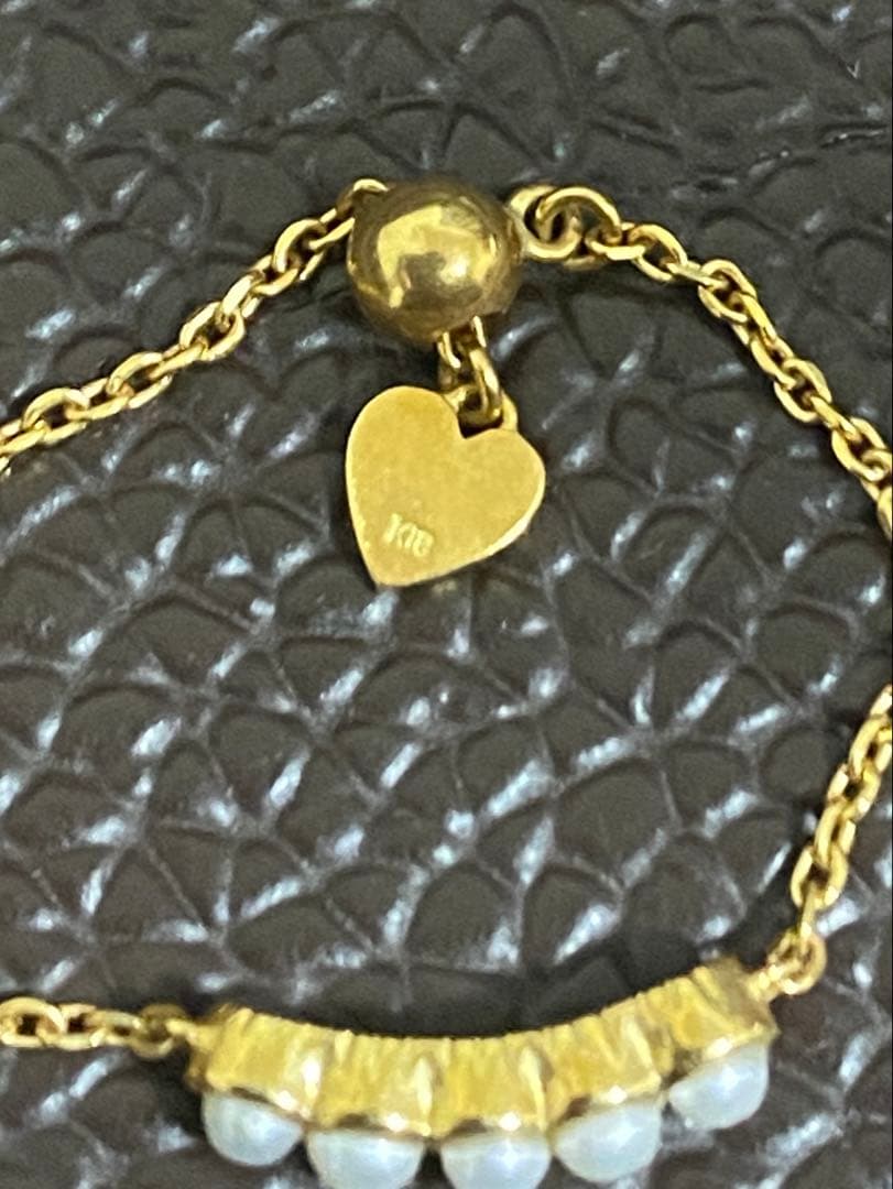 アガット　K18パールチェーンリング