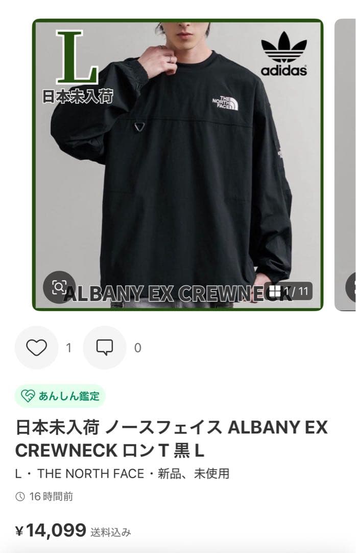 ノースフェイス ALBANY EX CREWNECK カーキ & ブラッL 2点
