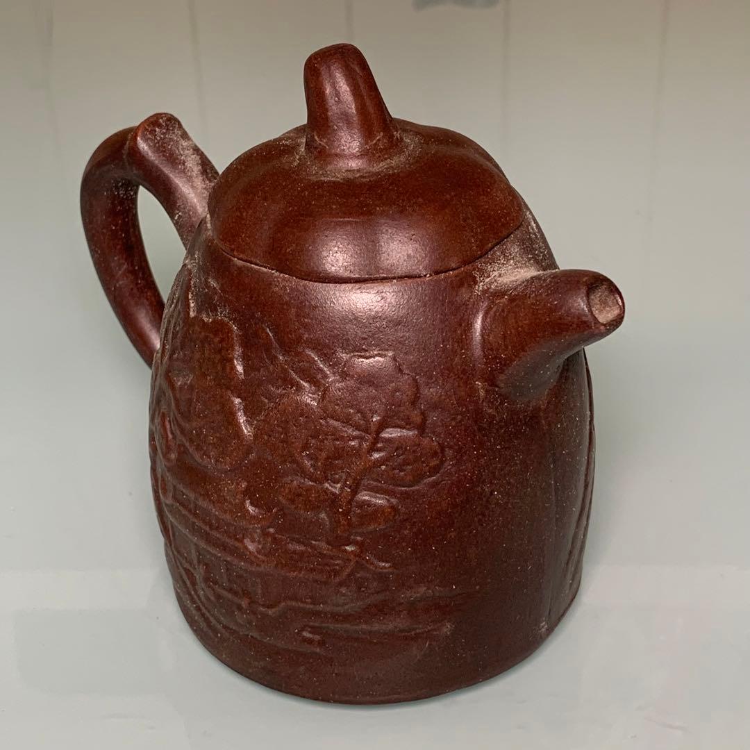 【真作】本物保証　急須陶器　宜興紫砂壺手作り　民家収蔵品　茶道具時代物