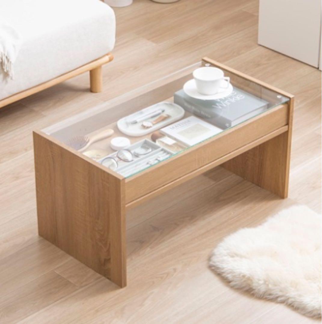 【新品 送料無料】ガラス天板センターテーブル【幅75cm】　全2色　ローテーブル