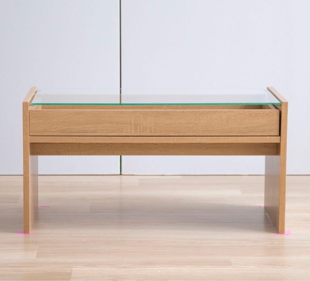 【新品 送料無料】ガラス天板センターテーブル【幅75cm】　全2色　ローテーブル