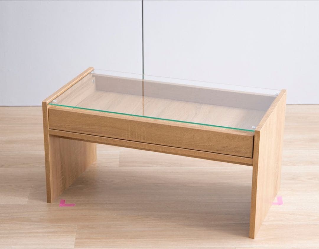 【新品 送料無料】ガラス天板センターテーブル【幅75cm】　全2色　ローテーブル