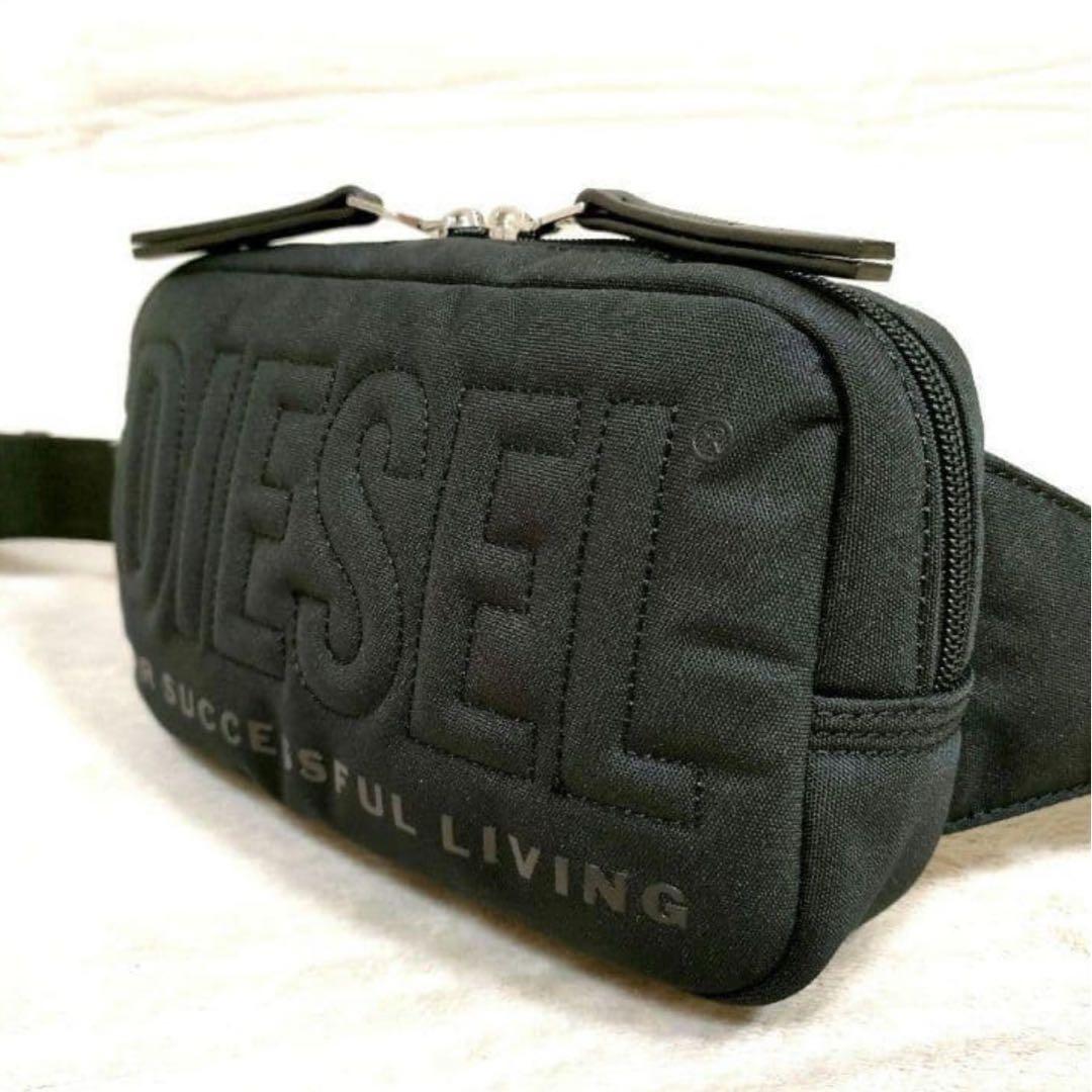 ★未使用品★ディーゼル ブラック 黒 ボディバッグ ショルダーバッグ ビッグロゴ