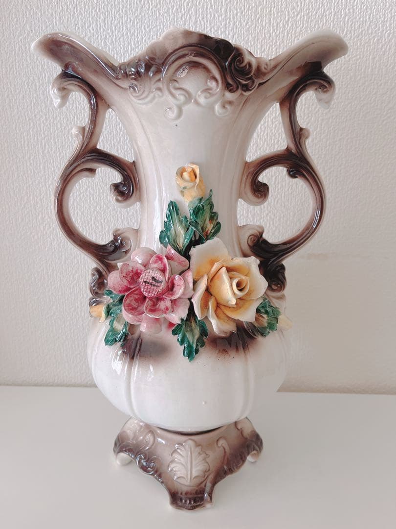 イタリア製　アンティーク陶器花瓶