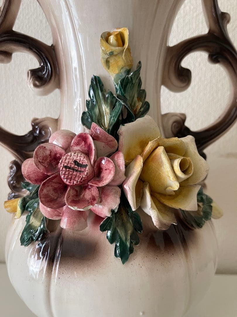 イタリア製　アンティーク陶器花瓶