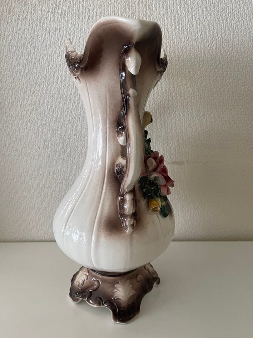 イタリア製　アンティーク陶器花瓶