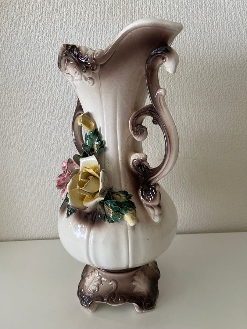 イタリア製　アンティーク陶器花瓶