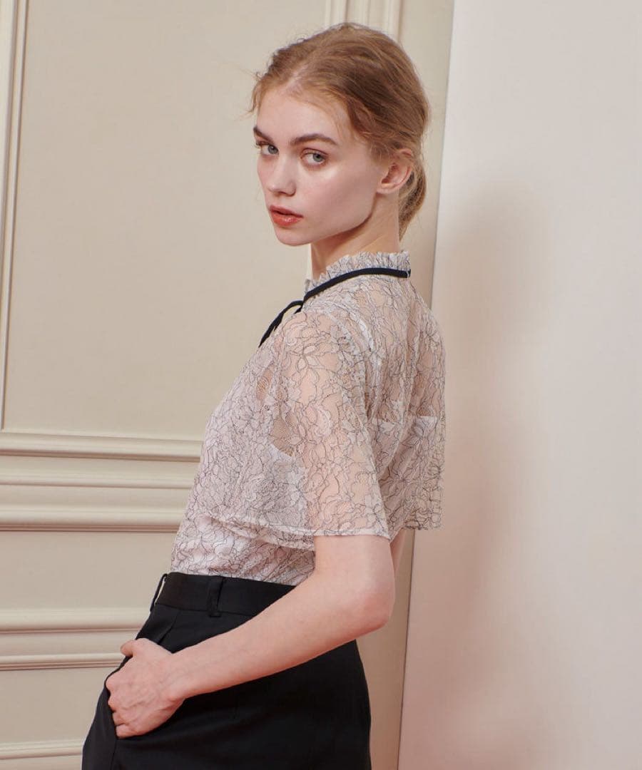 ま*い様 LOULOU WILLOUGHBY レースリボンブラウス 02(M)