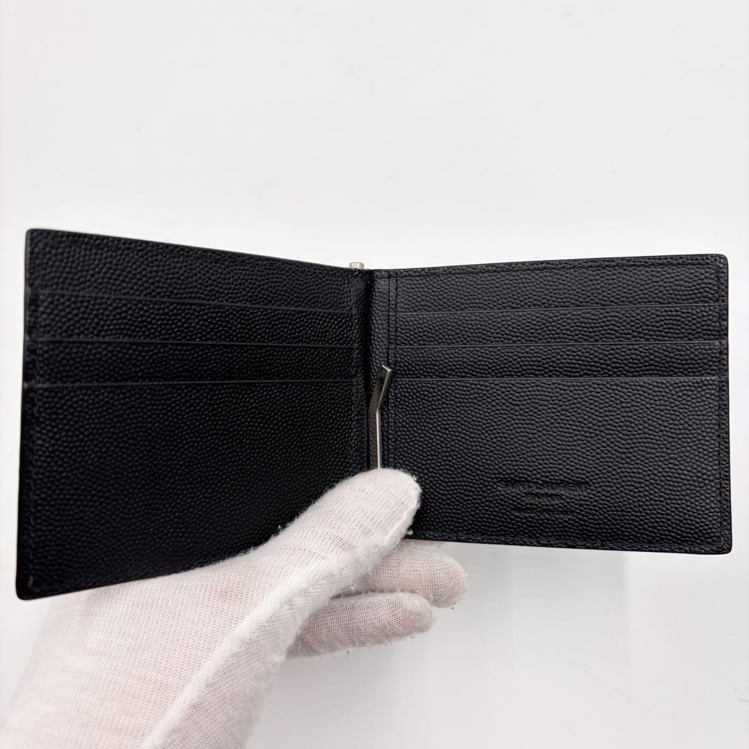 サンローラン　SAINTLAURENT マネークリップ　2つ折り財布　ブラック