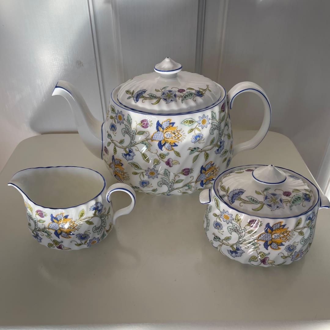ミントン　ハドンホール　ティーポット、ミルクジャー、シュガーポット
