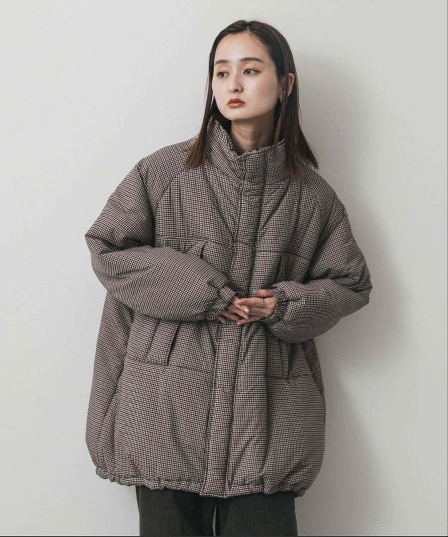 センスオブプレイス UR TECH モンスターコート ブラウン チェック