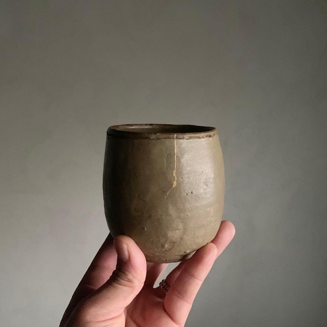 高麗 青磁 灰釉 筒茶碗 茶道具 古美術 古道具 アンティーク