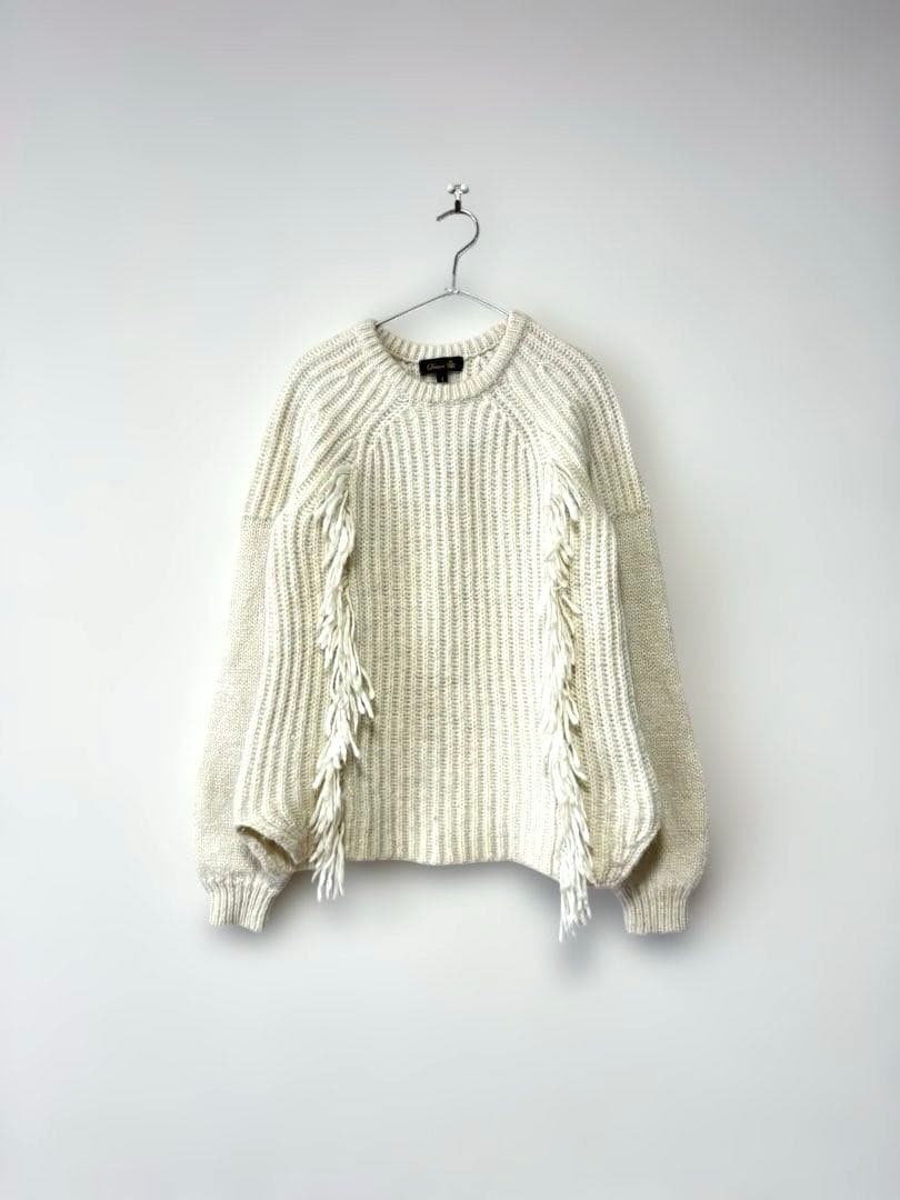 ドゥロワー　フリンジニット　ホワイト　1
