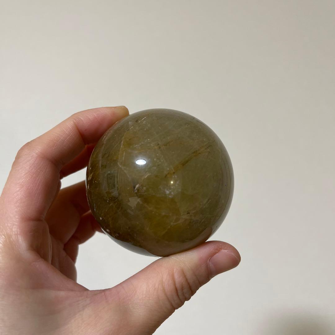 【天然石】 ルチルクォーツ スフィア 丸玉 台座付き パワーストーン