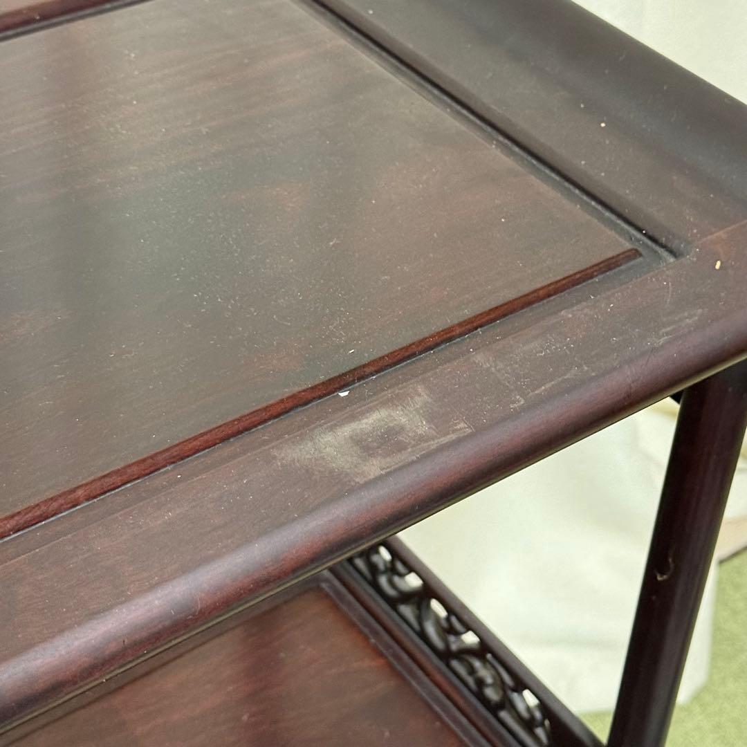 昭和 レトロ 唐木 茶棚 違い棚 茶箪笥 タンス 紫檀 銘木 高級家具 和室