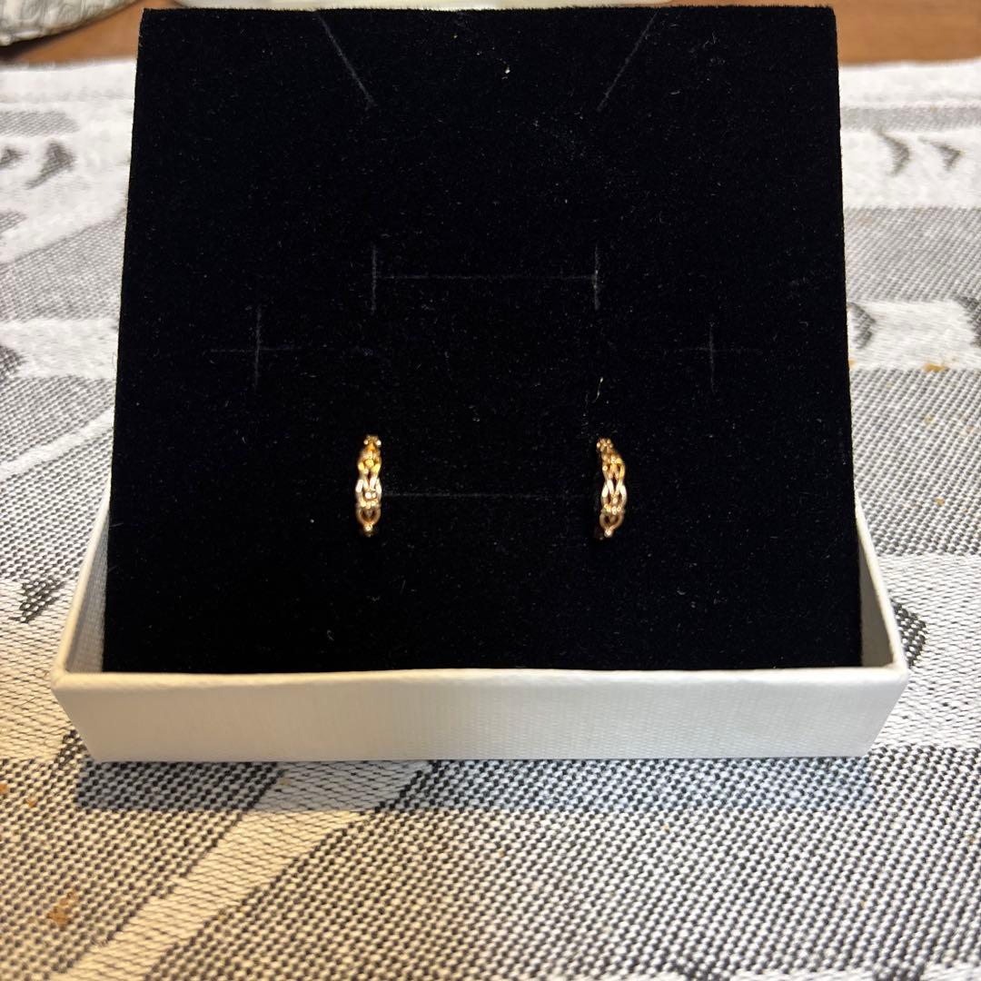 アガット　フープピアス　K10