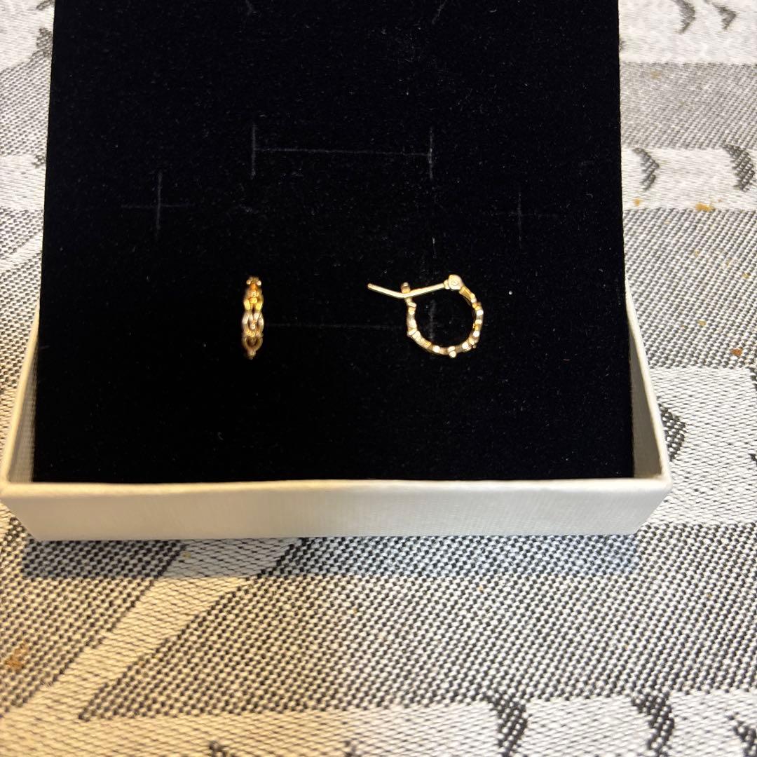アガット　フープピアス　K10