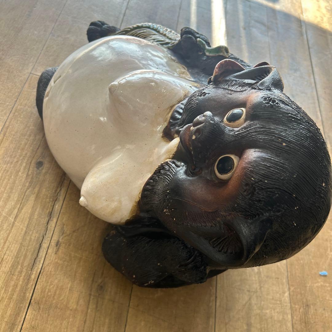 レア　骨董品　狸　タヌキ　たぬき　オブジェ　陶器　貴重