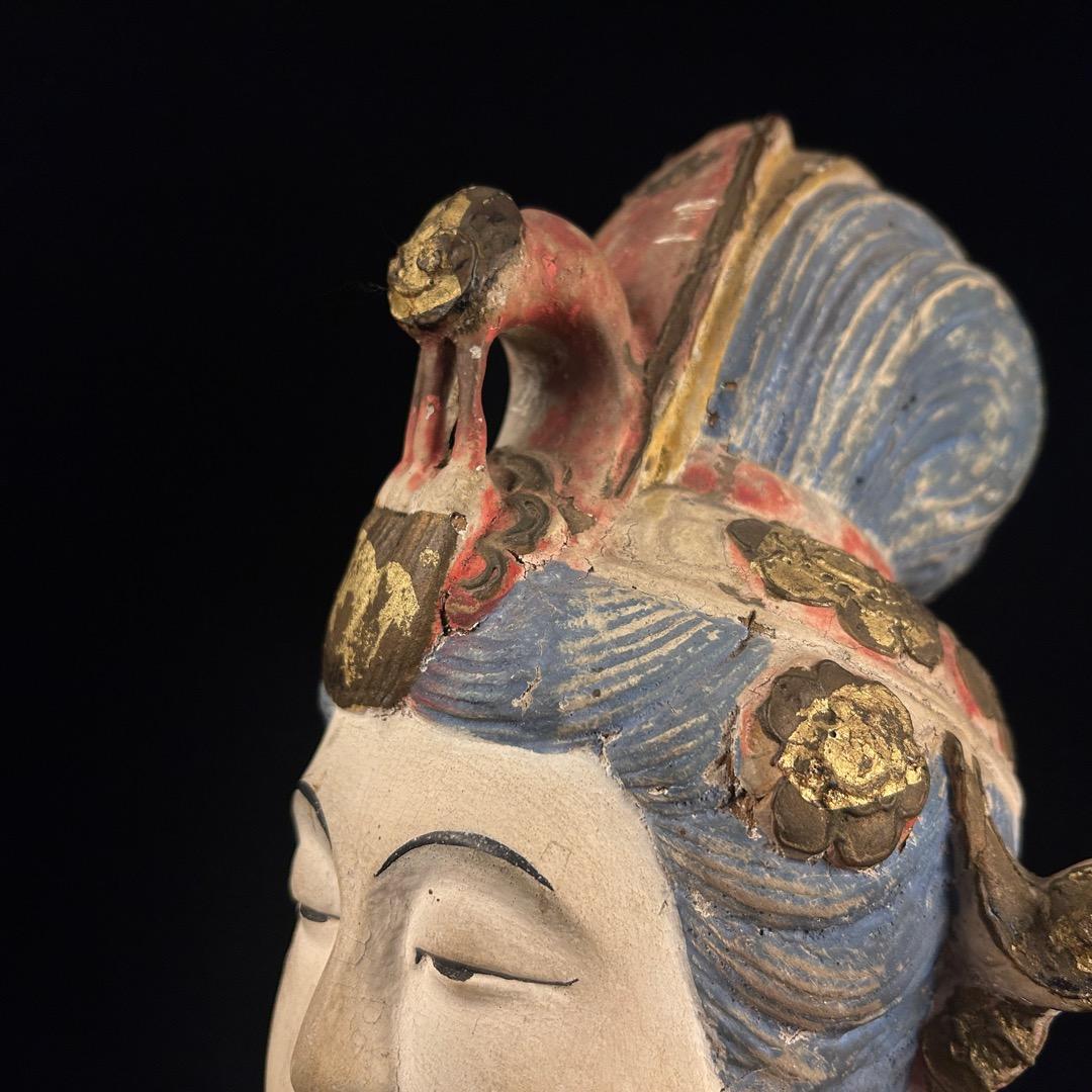 Y*u様 木雕加彩観音 仏頭