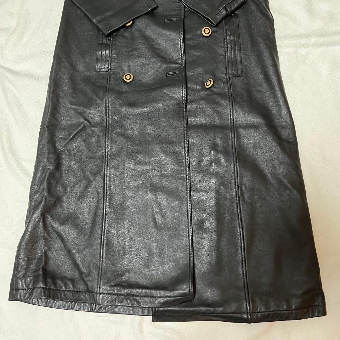 VERSACE ヴェルサーチ レザー 本革 ロングコート