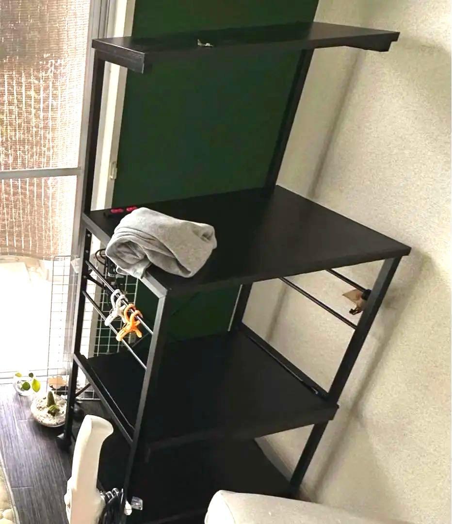 lowya ロウヤ キッチン台ラック キャスター コンセント付ウォールナット