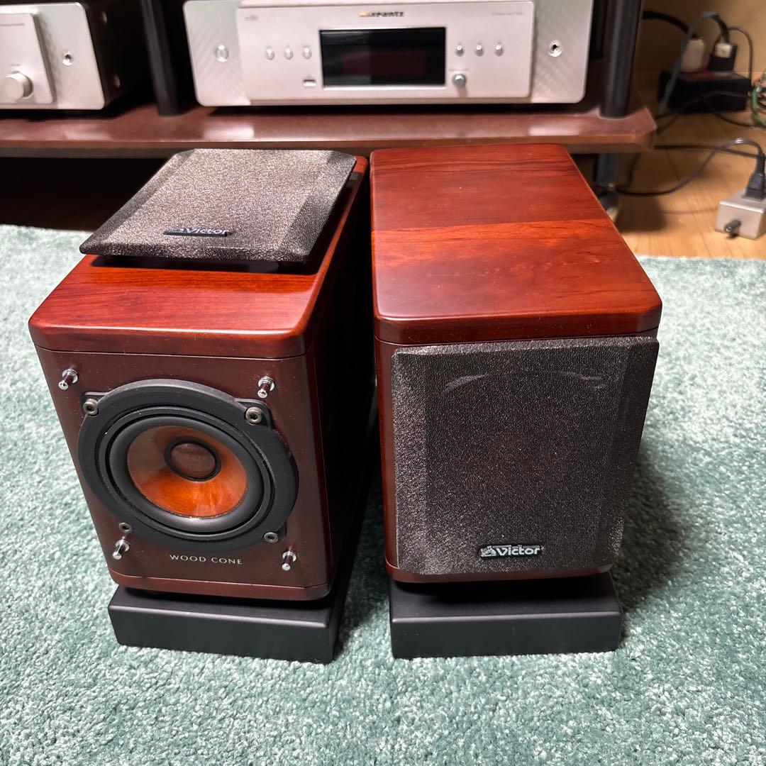 Victor WOOD CONE スピーカー　スタンド付き