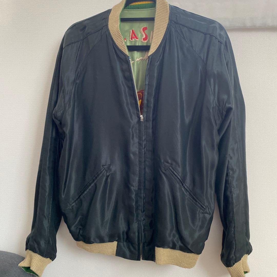 売り切り値下げ　東洋×ビームス　スカジャン　白熊×鷹　L