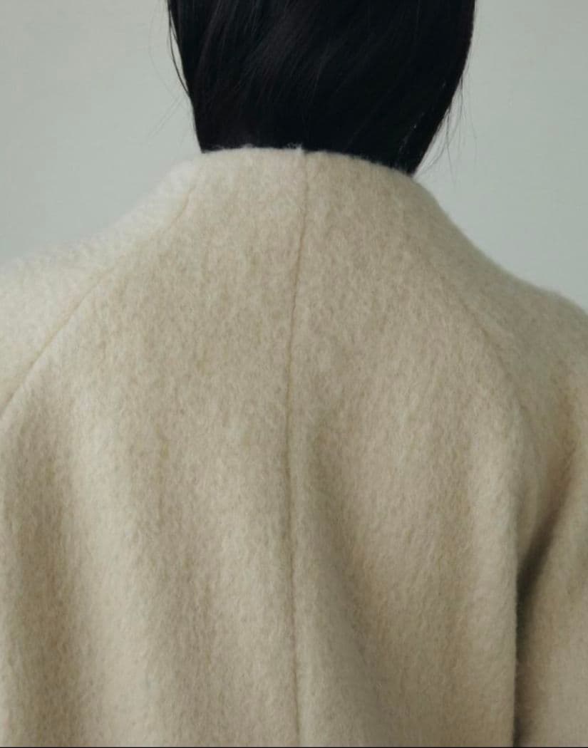 タグ付新品【anuke】Collarless Shaggy Coat 38サイズ