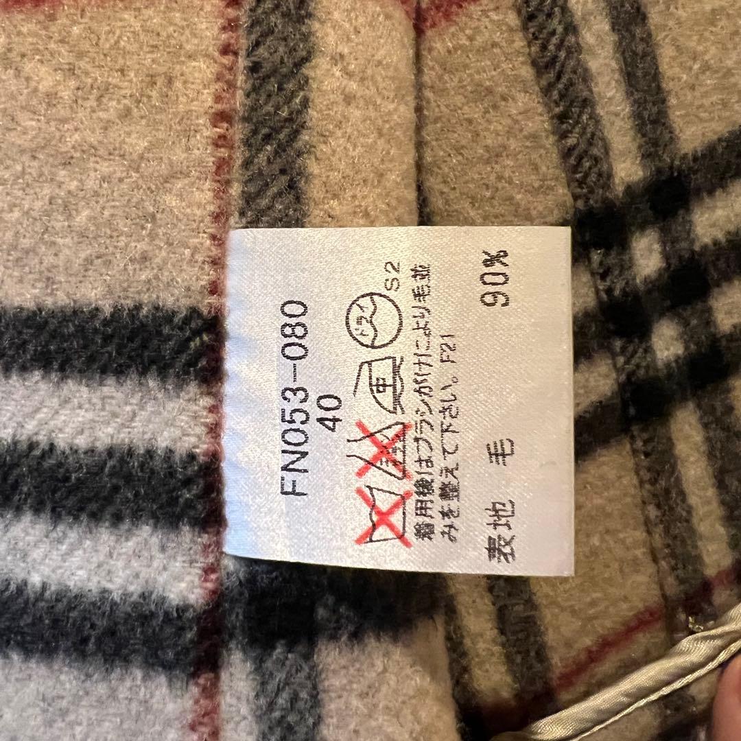 バーバリーロンドン ロングコート ノバチェック カシミヤ 黒　40サイズ