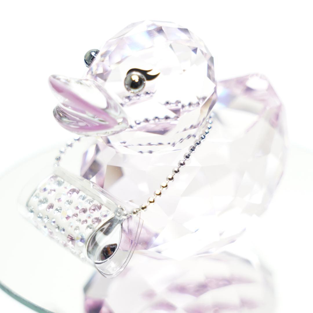 美品 スワロフスキー 置物 アヒル パープル ピンク Fancy Felicia