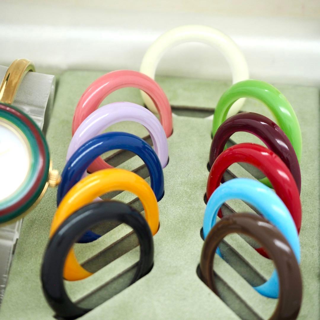 65【美品】GUCCI 時計　チェンジベゼル　Sサイズ　ゴールド　12色完備品