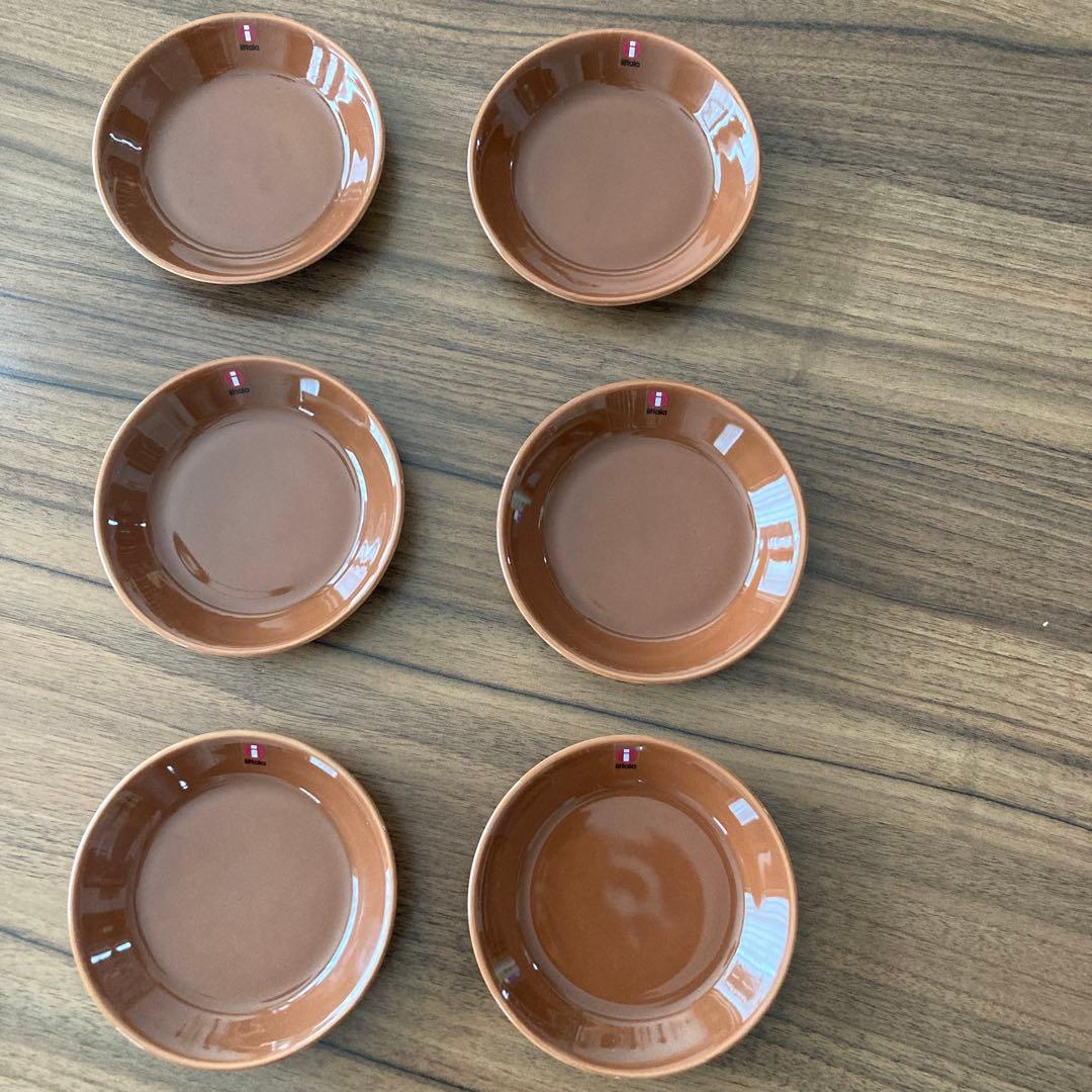 イッタラ ティーマスクエアプレート12㎝ヴィンテージブラウン　6枚