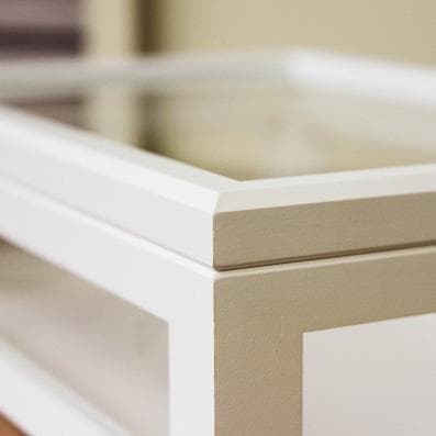 ガラスケース 小物収納ボックス ホワイト W40