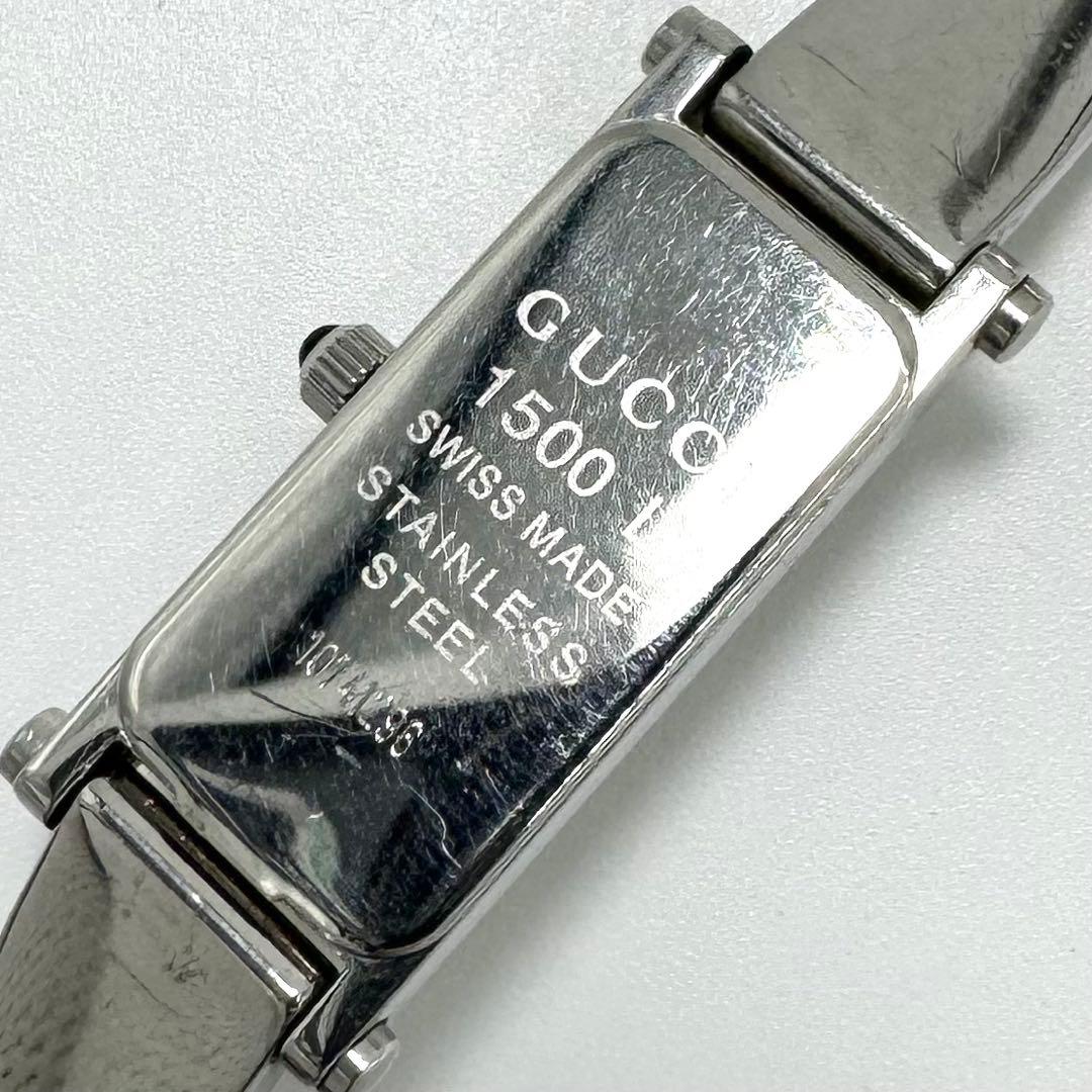 新品電池 GUCCI 1500 L 花柄 腕時計 希少 ブレスウォッチ シルバー