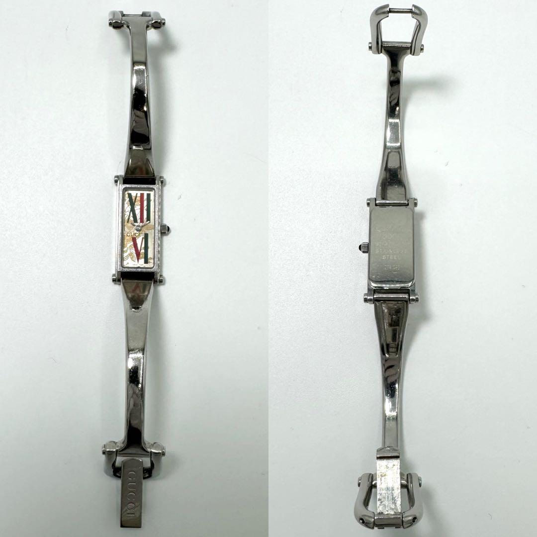 新品電池 GUCCI 1500 L 花柄 腕時計 希少 ブレスウォッチ シルバー