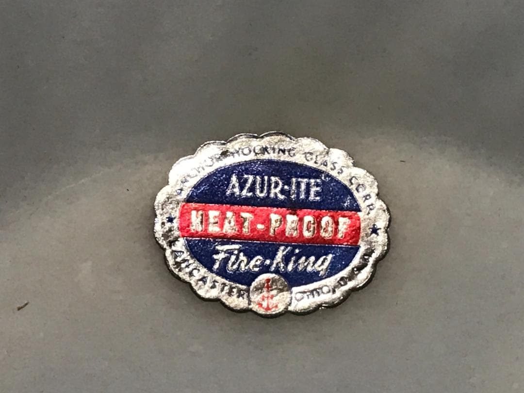 ファイヤーキングスワールアズライト デイナーセット（ラベル付き、ＧＬＡＳＳ刻印）