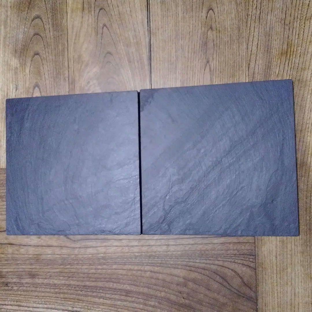 雄勝硯　正方皿　21cm 2枚セット　未使用　新しい年に新しい器を