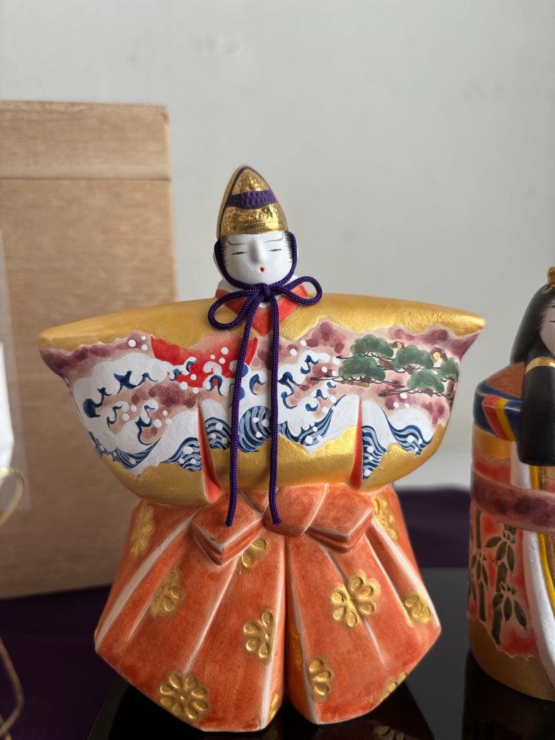 雛人形 佐藤好昭作 筑前博多人形 古典立雛 木箱付　３月