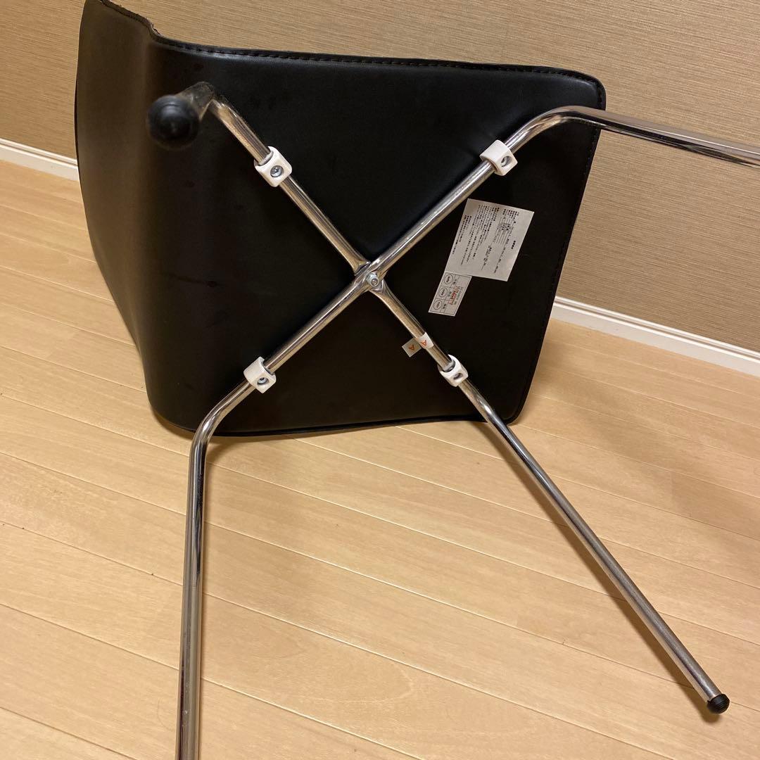 ブラック ストライプデザイン ダイニングチェア