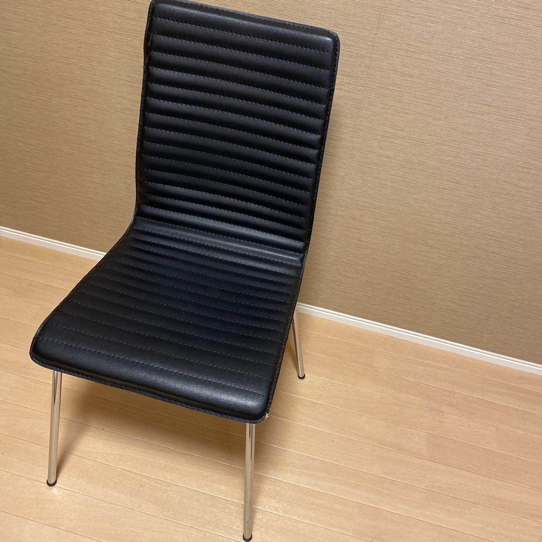 ブラック ストライプデザイン ダイニングチェア